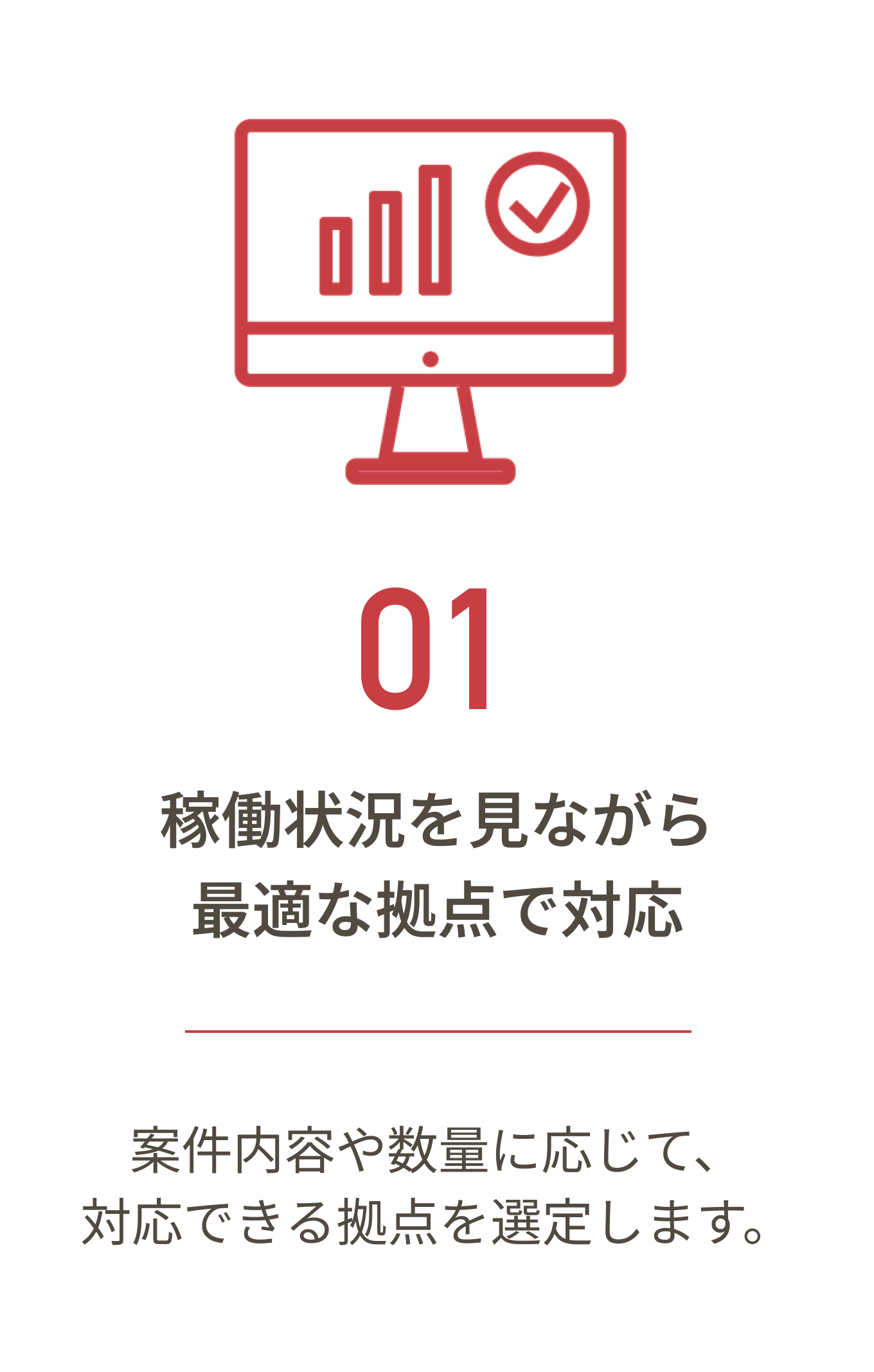 稼働状況を見ながら最適な拠点で対応