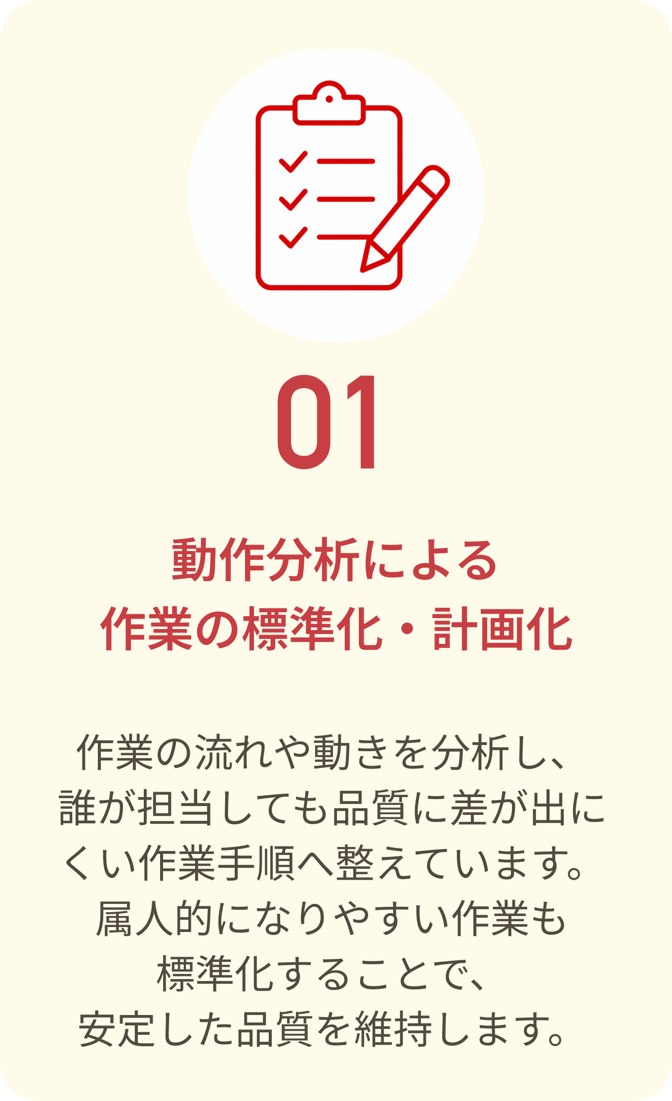 動作分析による作業の標準化・可視化
