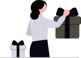 ギフトボックスを持っている人のイラスト