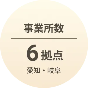 事業所数 6拠点 愛知・岐阜